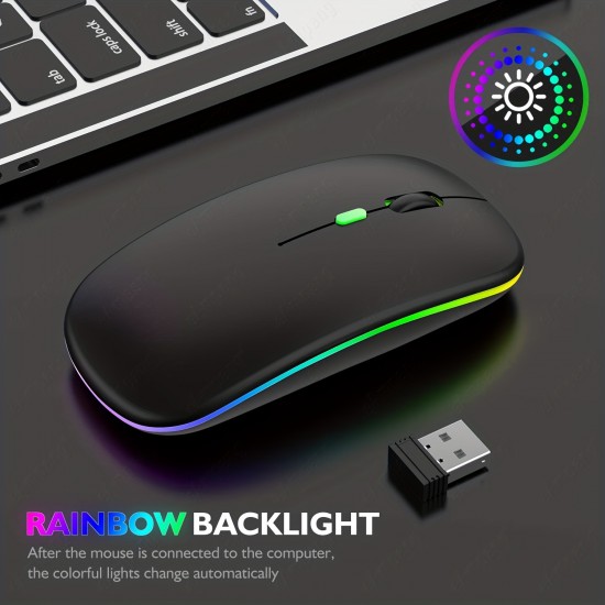 Rechargeable 5.2 BT Wireless Mouse - Compatible with Macbook Air, Xiaomi Pro Mouse, Matebook Laptop, IPad Tablet, MatePad