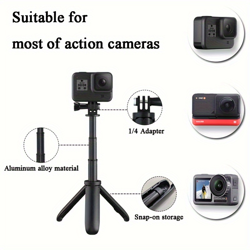 tripod mount selfie stick extendable monopod for gopro hero axnen sjcam xiaomi yi action camera mini handheld portable monopod details 2
