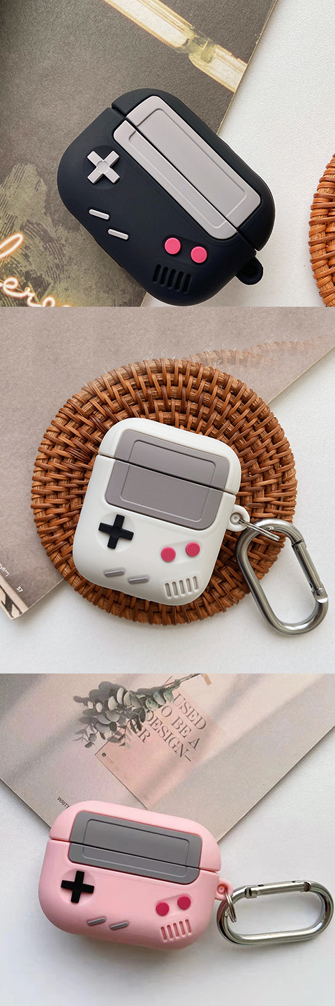 1pc game console design earphone protective case with keychain for airpods 1 2 3 pro christmas gift for women kids children men adults details 1